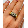 925 Sterling Silver Gold Plated Marcasite Ring Size 8