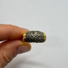 925 Sterling Silver Gold Plated Marcasite Ring Size 8