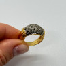 925 Sterling Silver Gold Plated Marcasite Ring Size 8