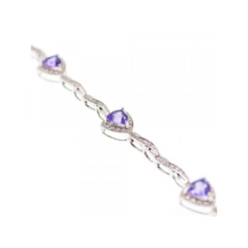 925 Sterling Silver Purple Tourmaline Bracelet