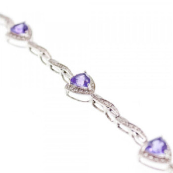 925 Sterling Silver Purple Tourmaline Bracelet