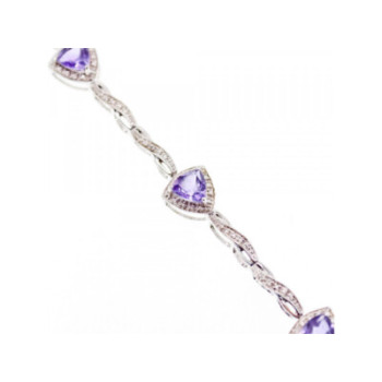 925 Sterling Silver Purple Tourmaline Bracelet