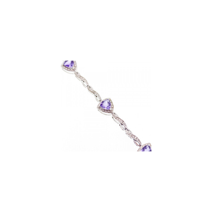 925 Sterling Silver Purple Tourmaline Bracelet