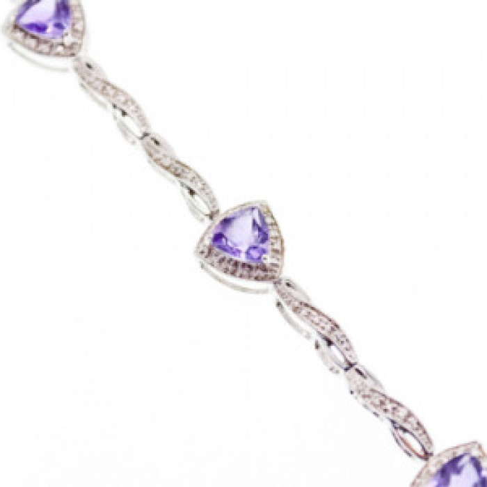 925 Sterling Silver Purple Tourmaline Bracelet