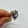925 Sterling Silver Amethyst & Marcasite Ring Size 6