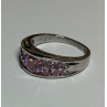 925 Sterling Silver Pink Topaz Ring Size 6