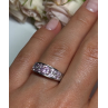 925 Sterling Silver Pink Topaz Ring Size 6