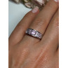 925 Sterling Silver Pink Topaz Ring Size 6