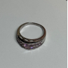925 Sterling Silver Pink Topaz Ring Size 6
