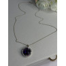925 Sterling Silver Purple Crystal & CZ Necklace Length 18 Inch