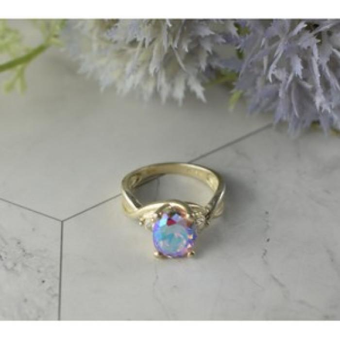 925 Sterling Silver Mystic CZ Ring Size 7.25
