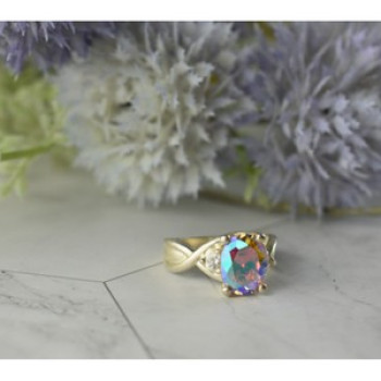 925 Sterling Silver Mystic CZ Ring Size 7.25