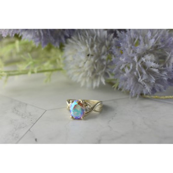 925 Sterling Silver Mystic CZ Ring Size 7.25