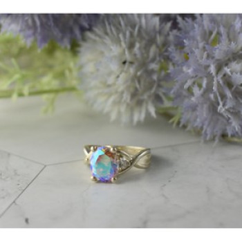 925 Sterling Silver Mystic CZ Ring Size 7.25