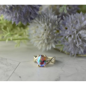 925 Sterling Silver Mystic CZ Ring Size 7.25