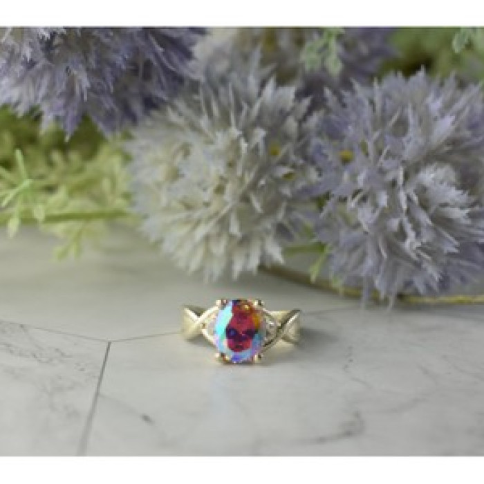 925 Sterling Silver Mystic CZ Ring Size 7.25