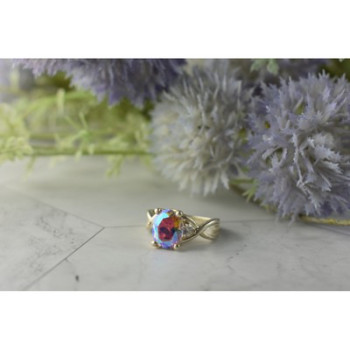 925 Sterling Silver Mystic CZ Ring Size 7.25
