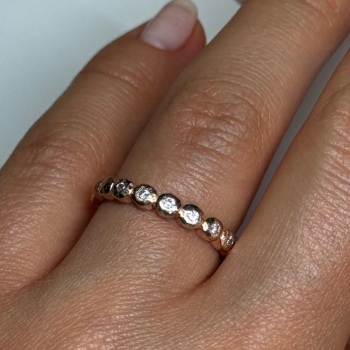925 Sterling Silver Gold Plated CZ Ring Size 7