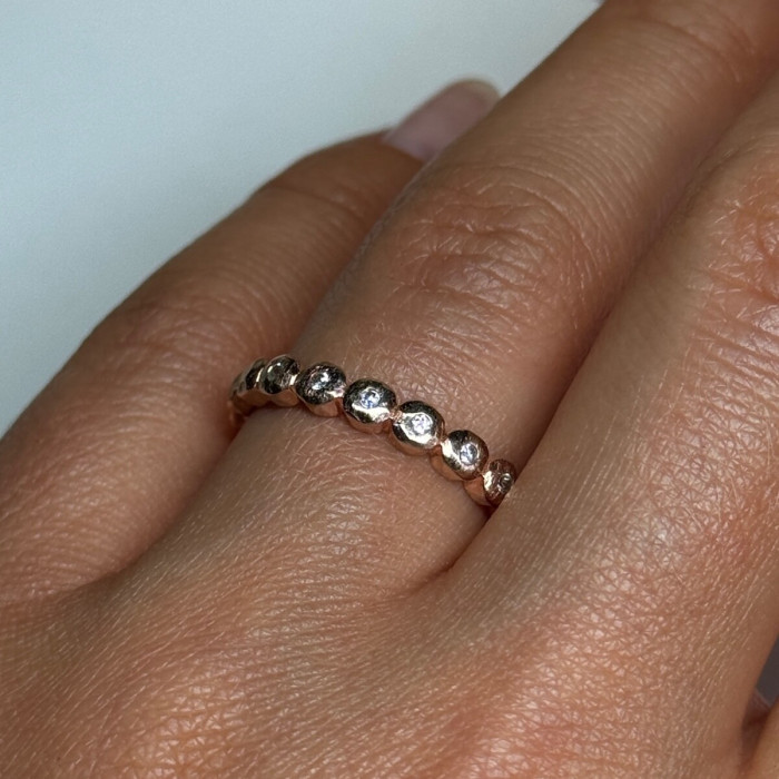 925 Sterling Silver Gold Plated CZ Ring Size 7