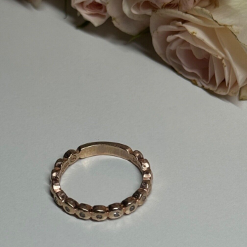 925 Sterling Silver Gold Plated CZ Ring Size 7