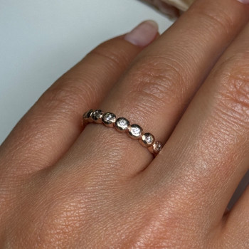 925 Sterling Silver Gold Plated CZ Ring Size 7
