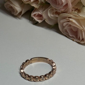 925 Sterling Silver Gold Plated CZ Ring Size 7