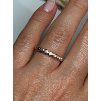 925 Sterling Silver Gold Plated CZ Ring Size 7