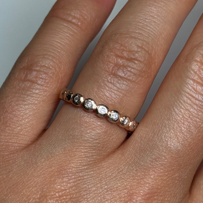 925 Sterling Silver Gold Plated CZ Ring Size 7