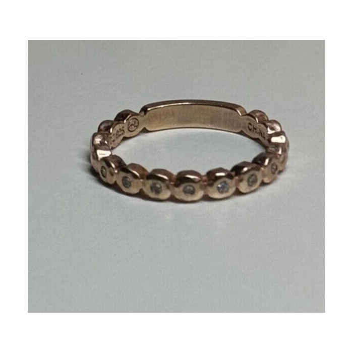 925 Sterling Silver Gold Plated CZ Ring Size 7