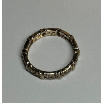 925 Sterling Silver Gold Plated CZ Ring Size 9