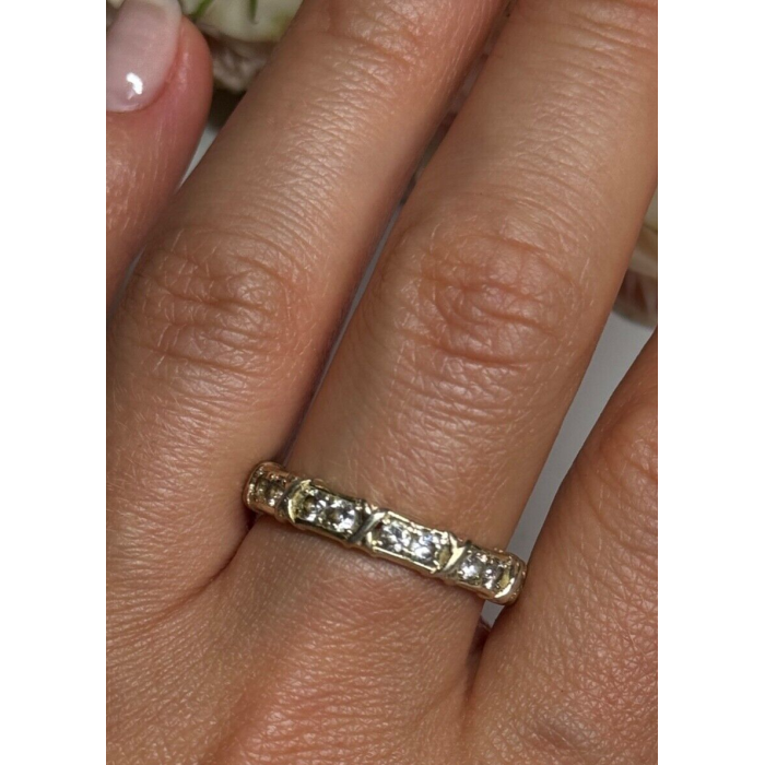 925 Sterling Silver Gold Plated CZ Ring Size 9