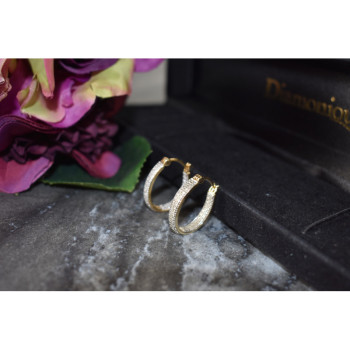 925 Sterling Silver Gold Plated Hoop Earrings