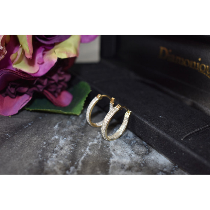 925 Sterling Silver Gold Plated Hoop Earrings
