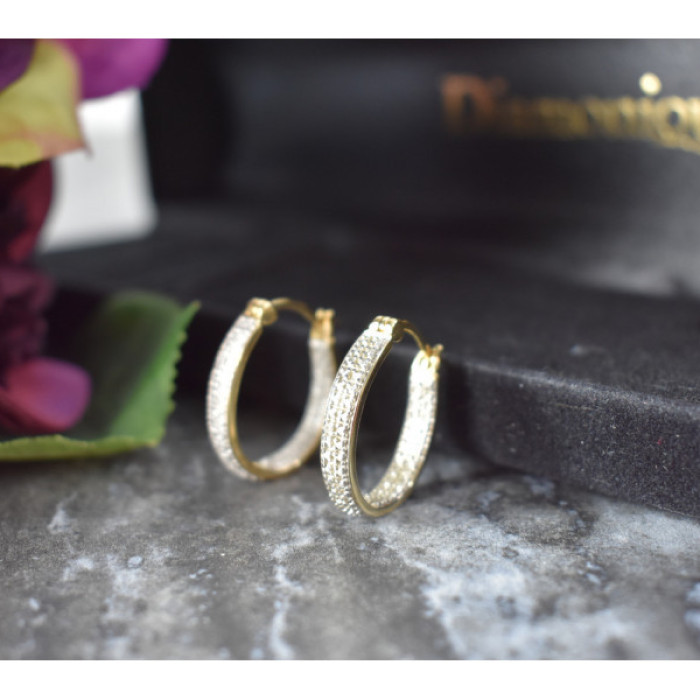 925 Sterling Silver Gold Plated Hoop Earrings