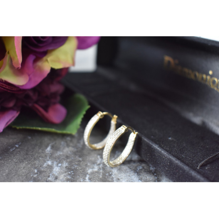 925 Sterling Silver Gold Plated Hoop Earrings