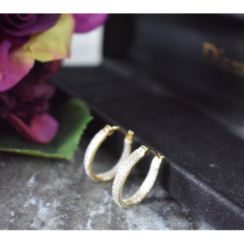 925 Sterling Silver Gold Plated Hoop Earrings