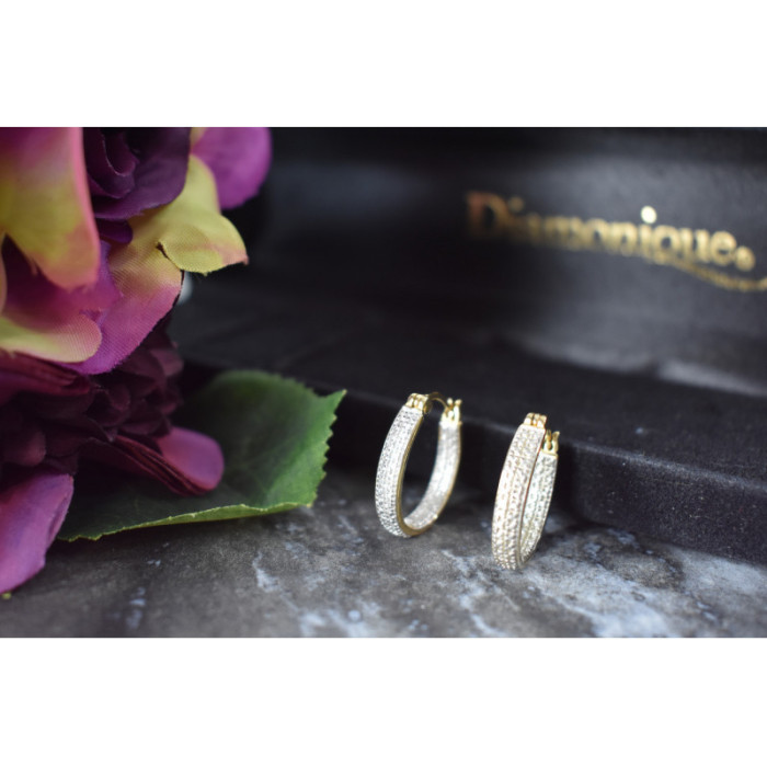 925 Sterling Silver Gold Plated Hoop Earrings