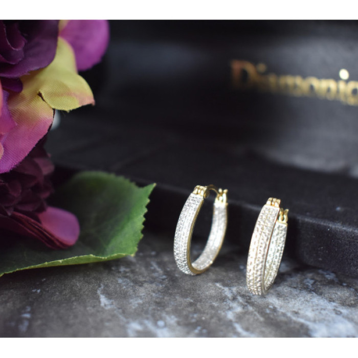 925 Sterling Silver Gold Plated Hoop Earrings