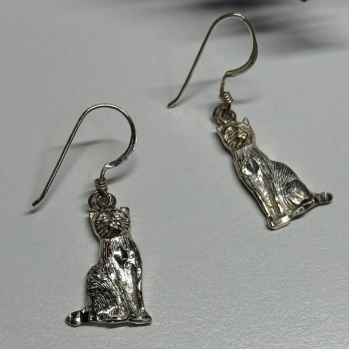 925 Sterling Silver Cats Earrings