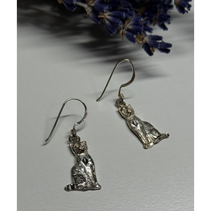 925 Sterling Silver Cats Earrings