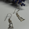 925 Sterling Silver Cats Earrings