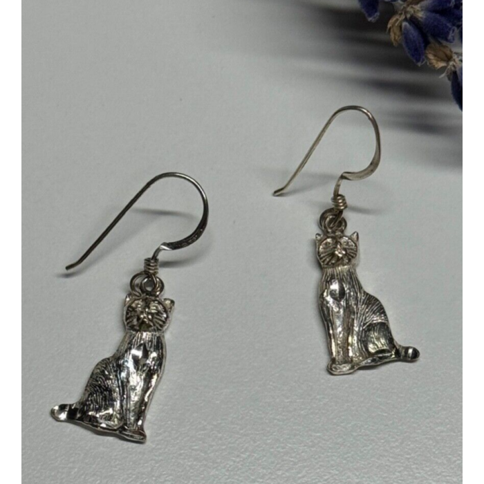 925 Sterling Silver Cats Earrings
