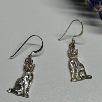 925 Sterling Silver Cats Earrings