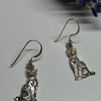 925 Sterling Silver Cats Earrings