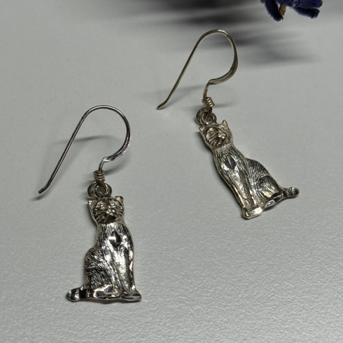 925 Sterling Silver Cats Earrings