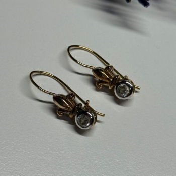 925 Sterling Silver Gold Plated CZ Earrings