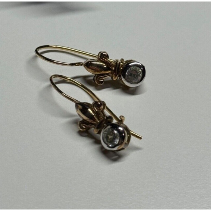 925 Sterling Silver Gold Plated CZ Earrings