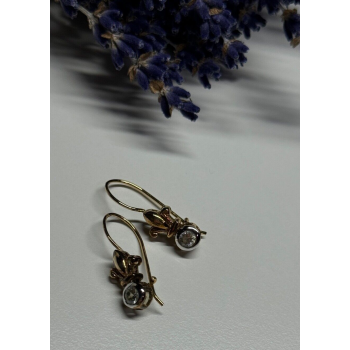 925 Sterling Silver Gold Plated CZ Earrings