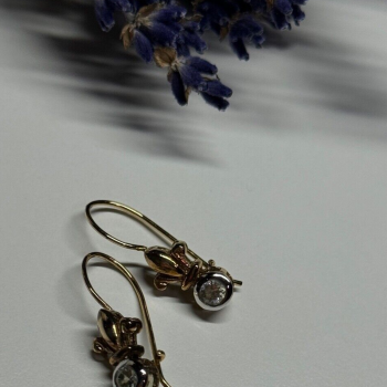 925 Sterling Silver Gold Plated CZ Earrings