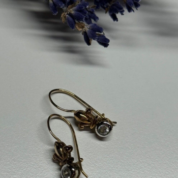 925 Sterling Silver Gold Plated CZ Earrings
